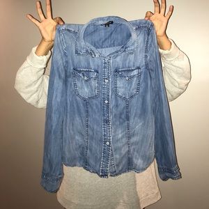 Trouvé chambray button up top