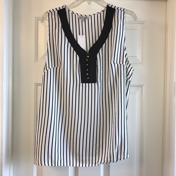 ❤️LAST NEW plus size black and white tank - Picture 4 of 5