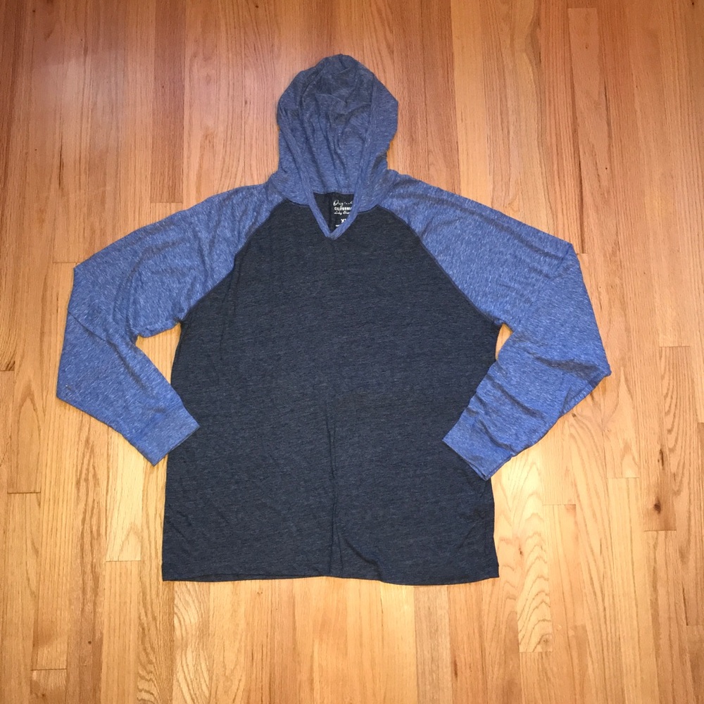 Lucky Brand Long Sleeve Hooded Baseball Tee XL