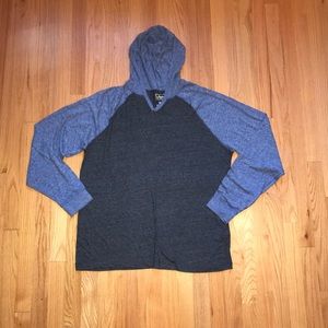 Lucky Brand Long Sleeve Hooded Baseball Tee XL