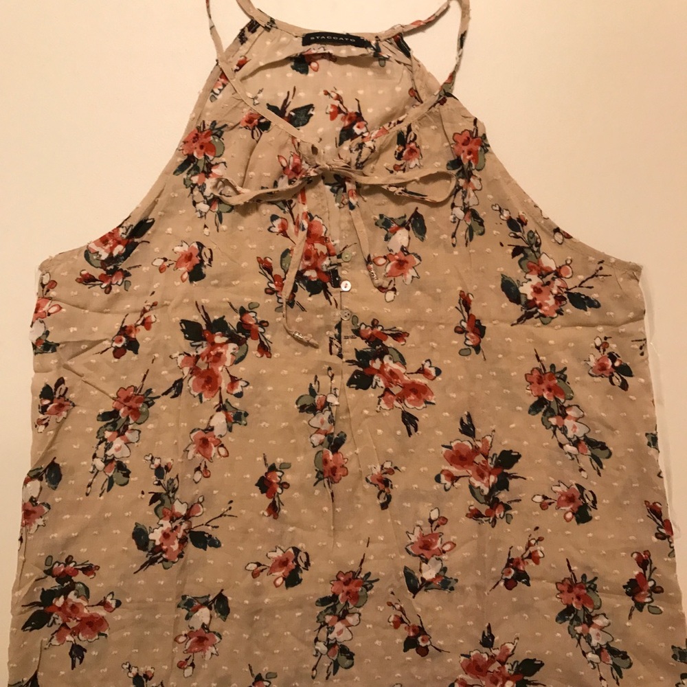 Tan Floral Tank! - Picture 2 of 3