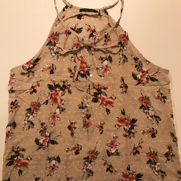 Tan Floral Tank! - Picture 2 of 3