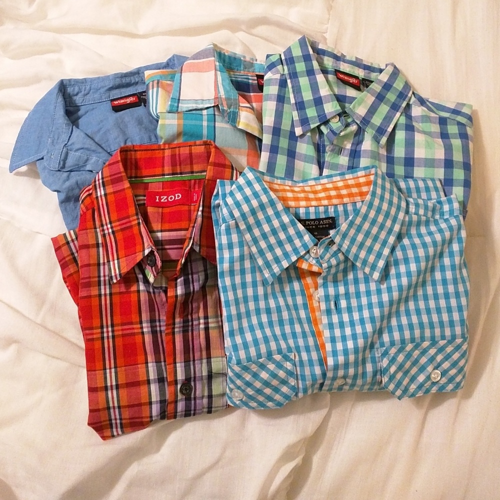 Five 10/12 Button Down Shirts
