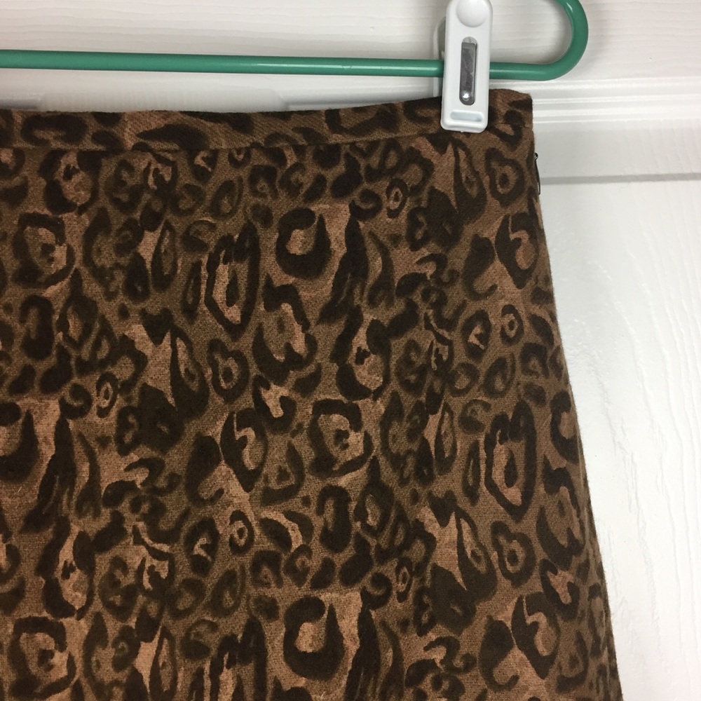 LOFT tan brown animal print pencil skirt 4
