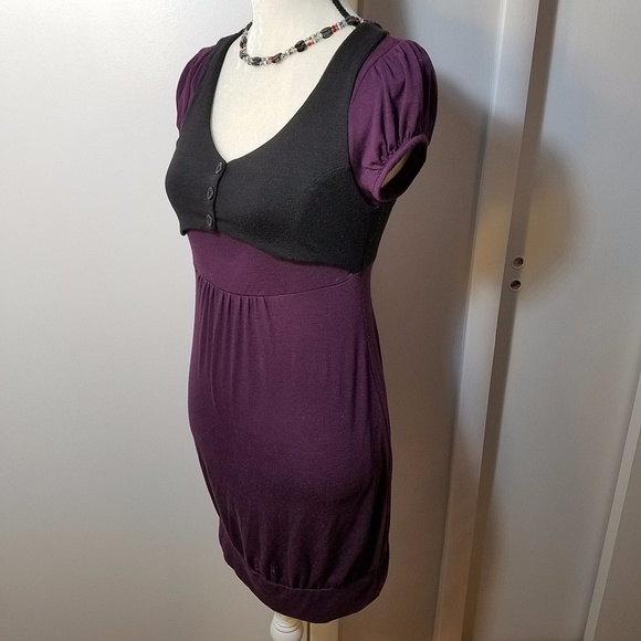 Belle du Jour Vested Purple & Black Dress - Picture 5 of 8