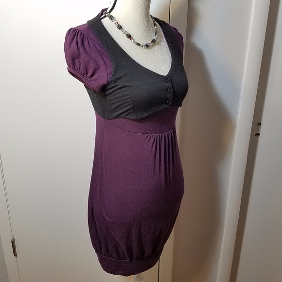 Belle du Jour Vested Purple & Black Dress - Picture 3 of 8