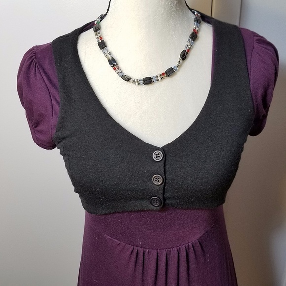 Belle du Jour Vested Purple & Black Dress - Picture 2 of 8
