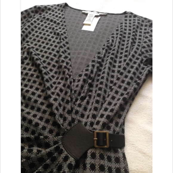 New - Max Studio Faux Wrap with Buckle Black Dress - Picture 3 of 3