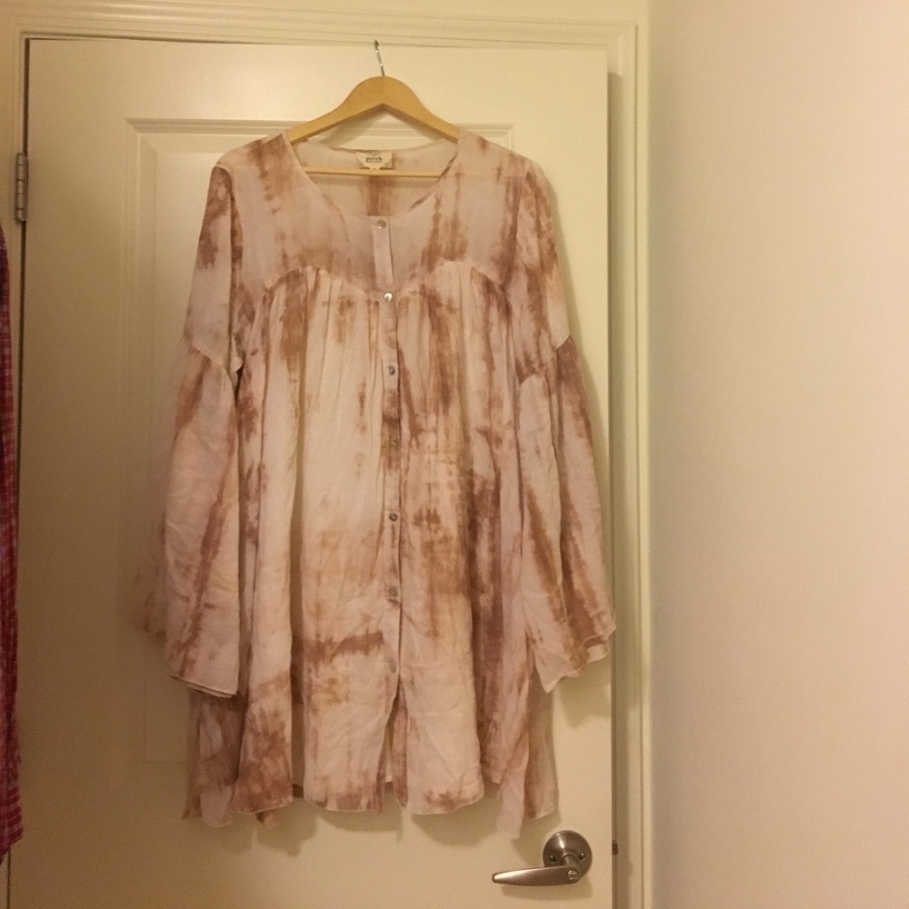 Boho top or mini dress with bell sleeves