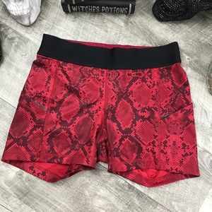 Lululemon Red Snake Skin Shorts RARE