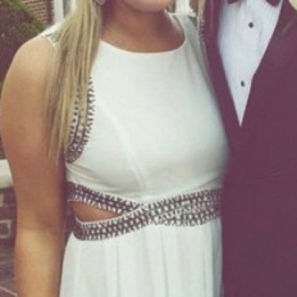 White floor length dress