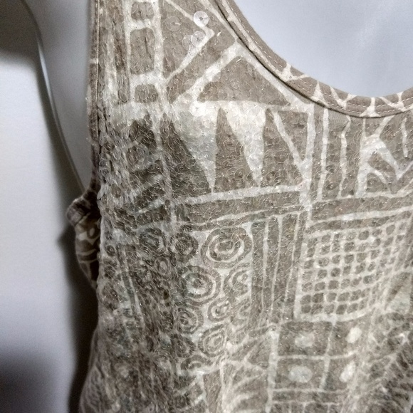 J Crew grey and white sequined tank top - Picture 2 of 5