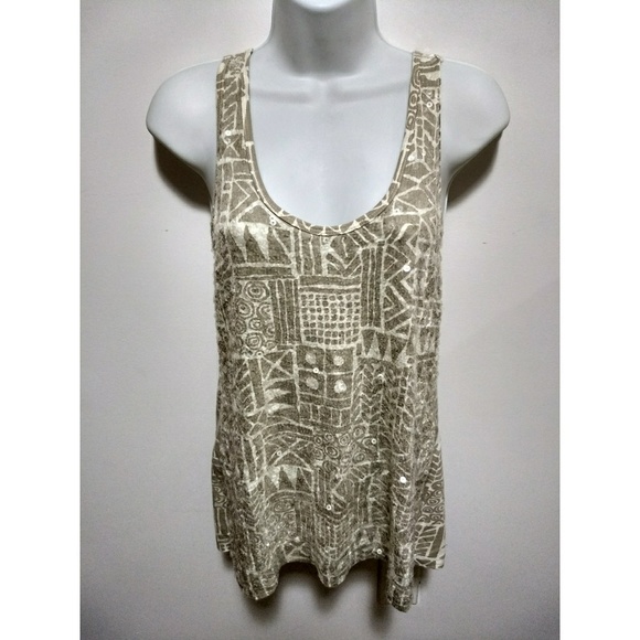 J. Crew Tops - J Crew grey and white sequined tank top