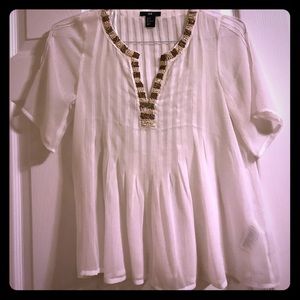 H&M sheer beaded top