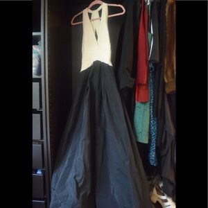 BCBG White and black full-length dress