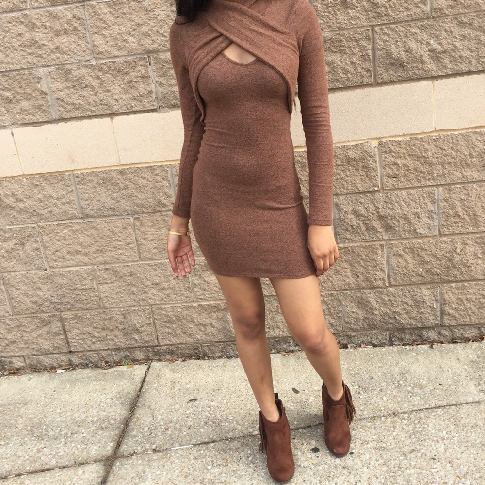 long sleeve tight fitting dress.