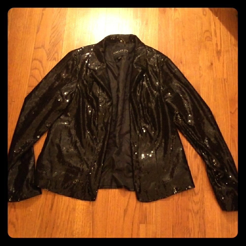 Black Sequin Blazer, FOREVER 21+