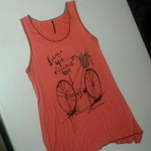 Coral and black tank top