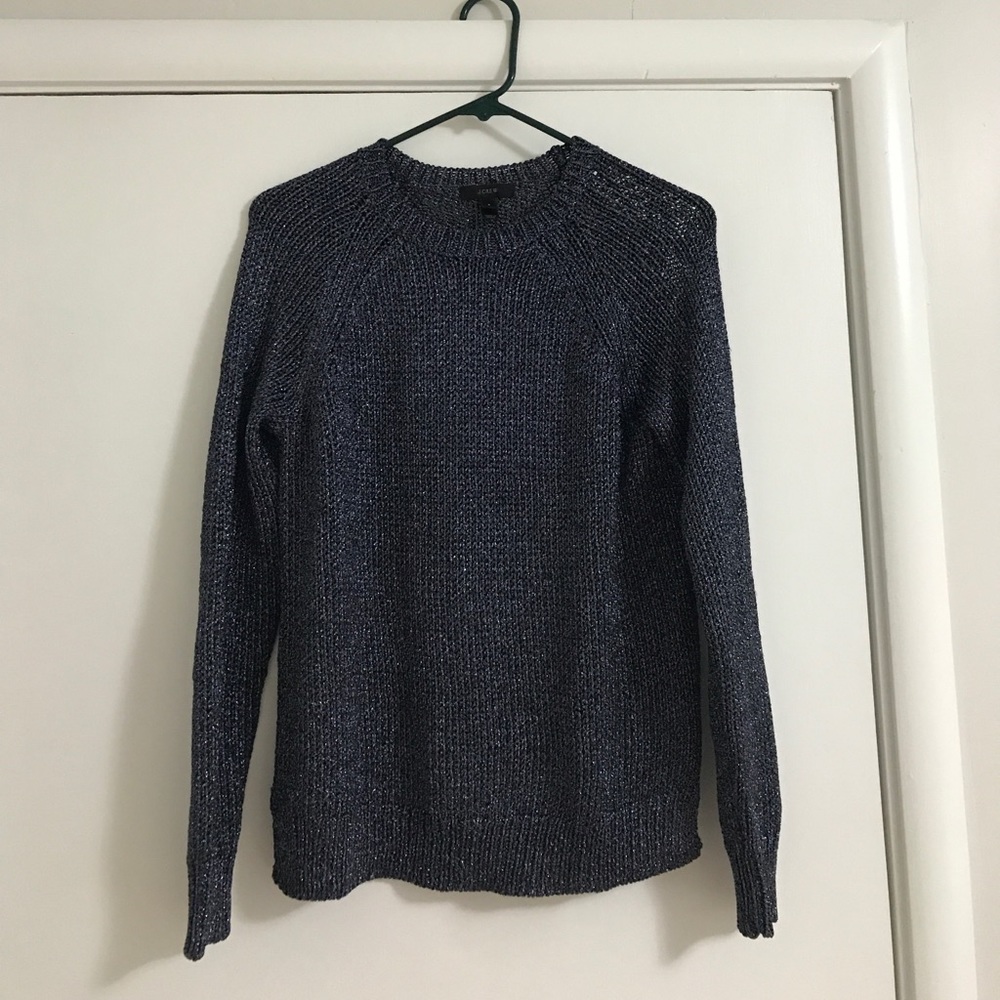 Dark blue metallic J. Crew sweater