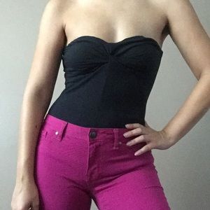 Black strapless tube top