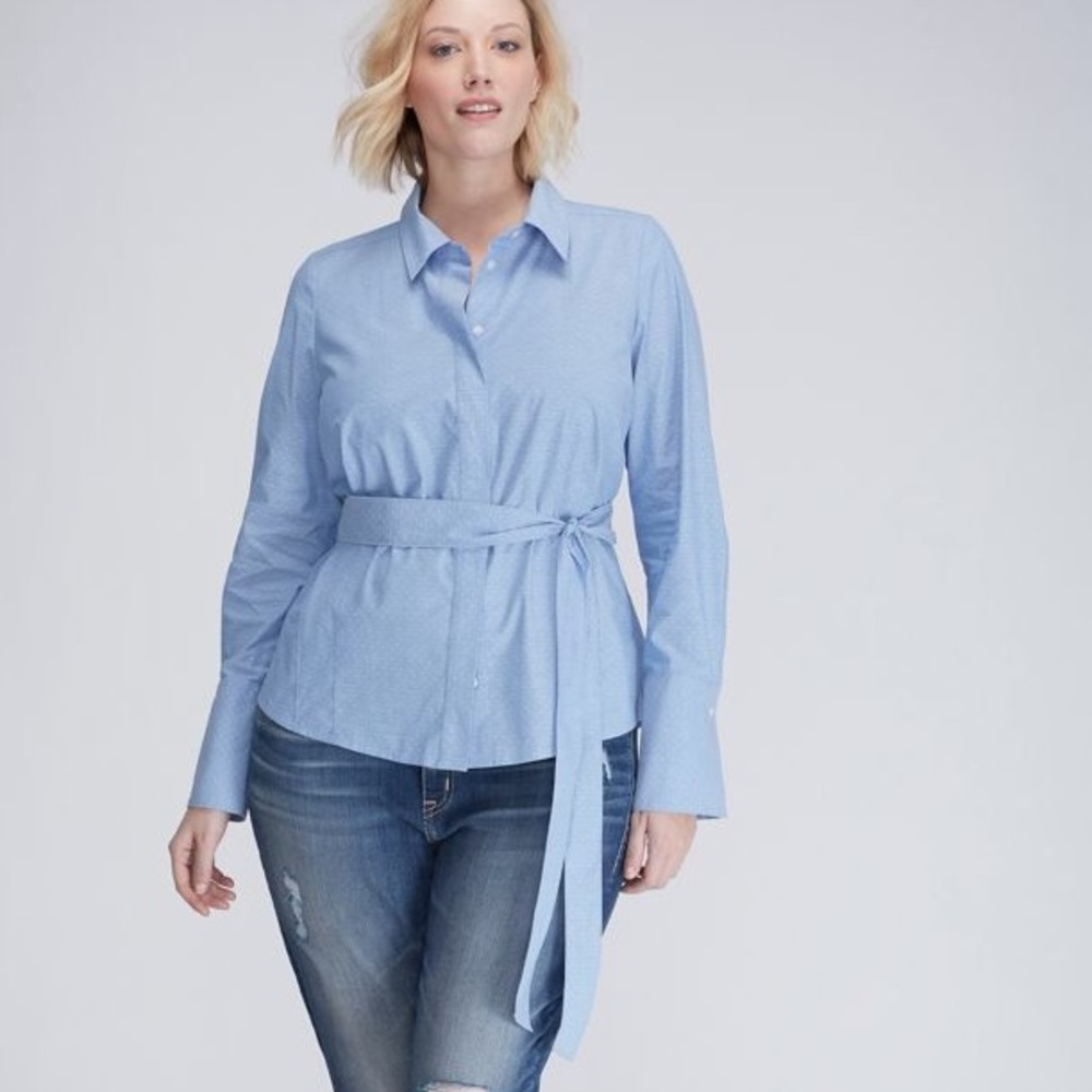 Lane Bryant fitted shirt with tie waist (NWT!)