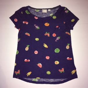 Anthro Postmark Fruit Patterned Short Sleeve Shirt