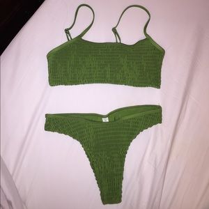 Greed ruched bikini set