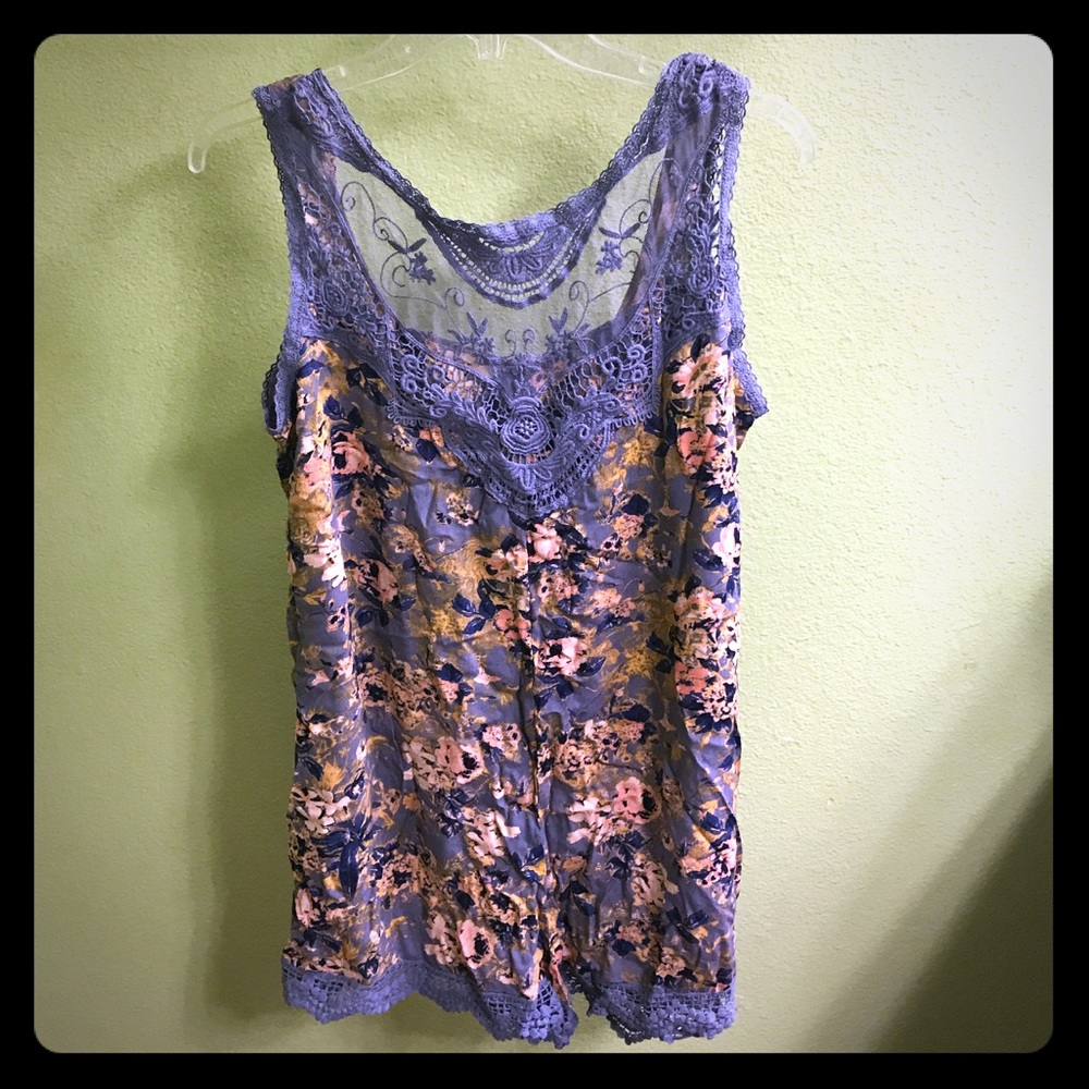Target floral purple lace romper