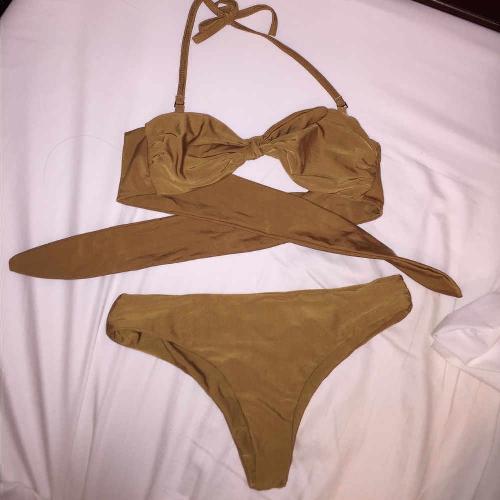 Mocha colored bikini set