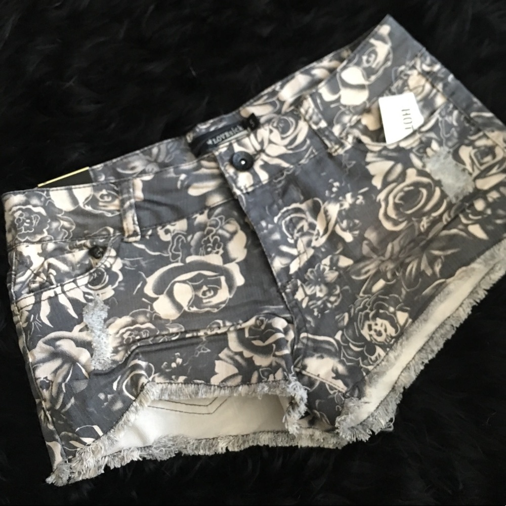 LOVEsick vintage rose print cutoff shorts, Sz 5
