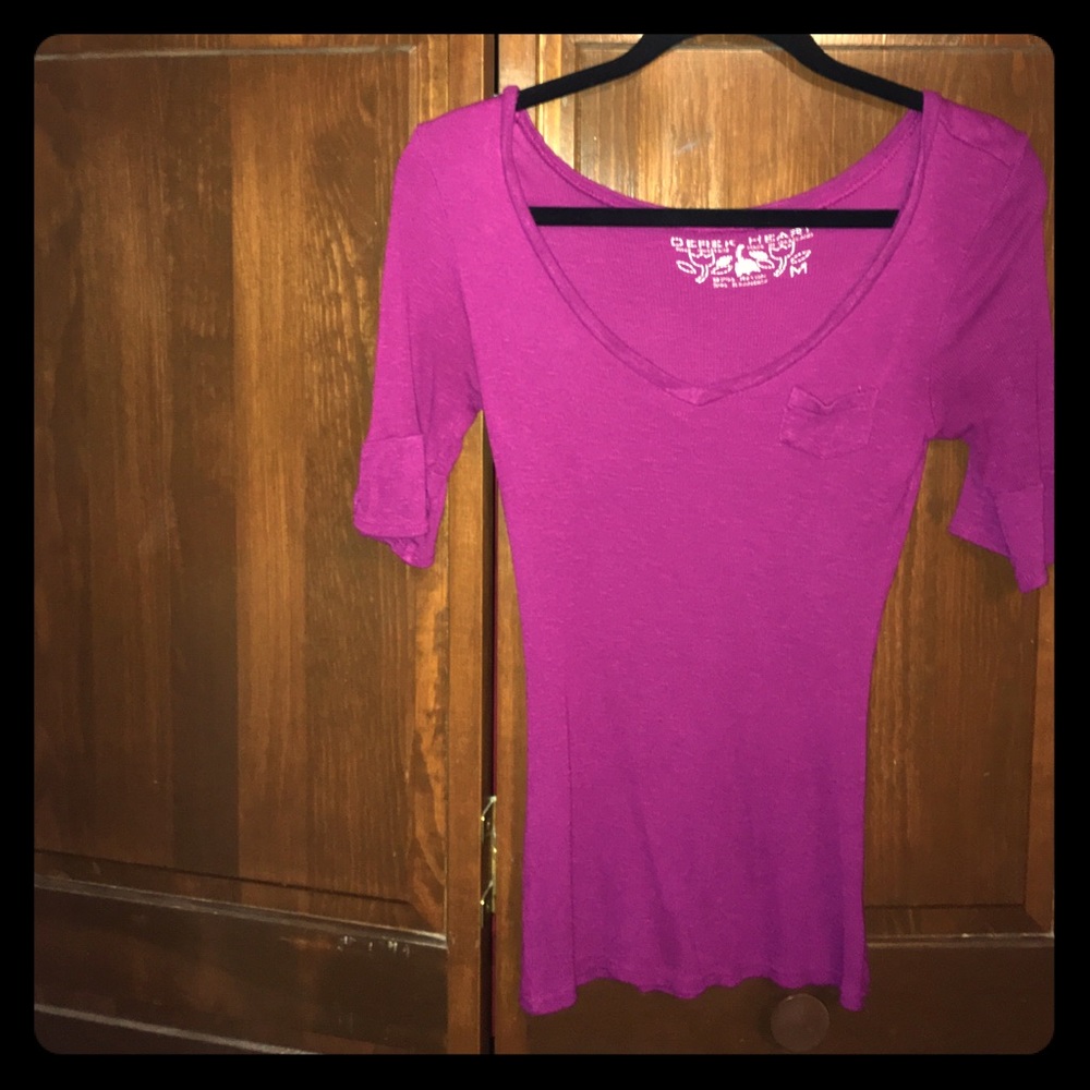 Dark Purple Raydon Derek Heart Pocket Shirt Med