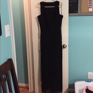 Maxi romper, sheer bottom with side slit