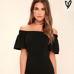 Black off the shoulder dress