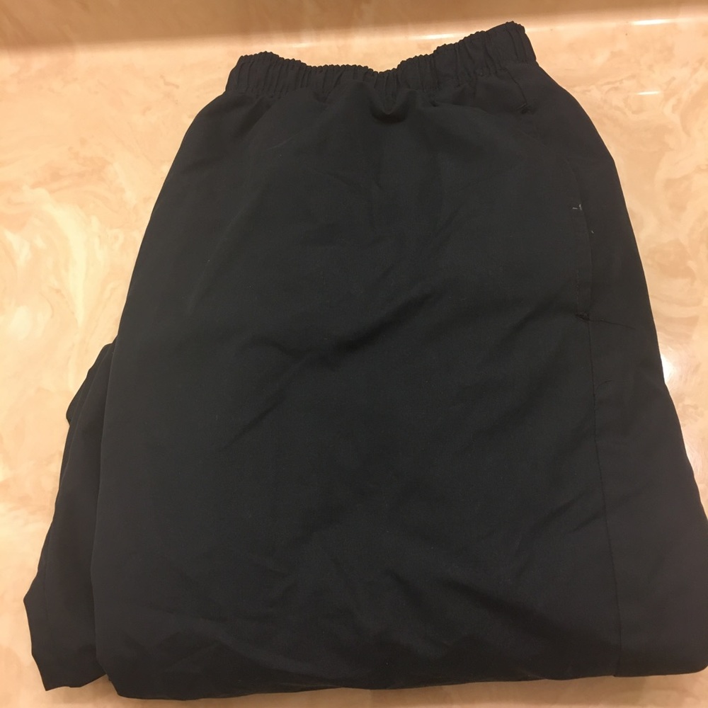 Dark Blue Polyester Stretchable Pants