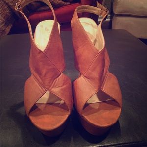 Brown wedge heel