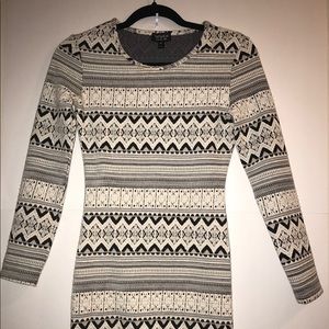 TOPSHOP: black and white body-con dress // winter