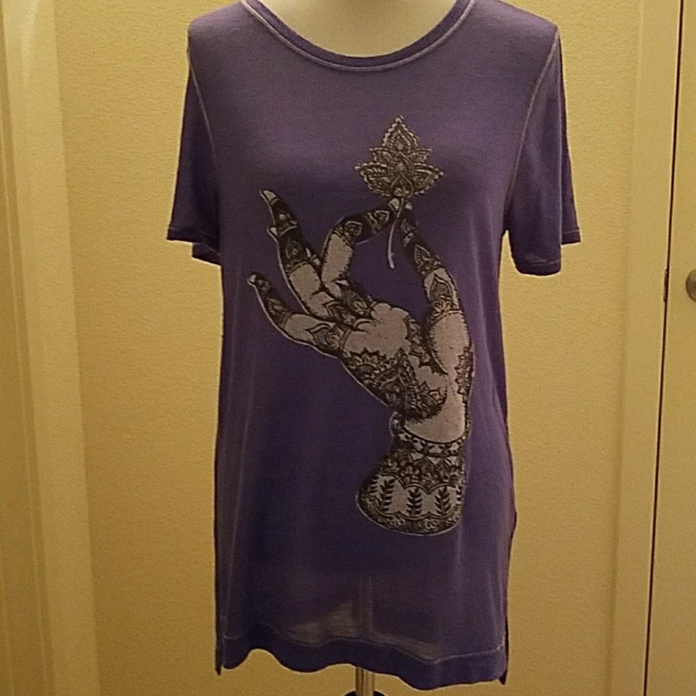Sheer purple yoga tee