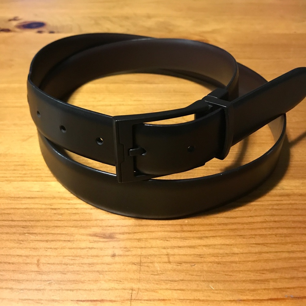 Black leather belt