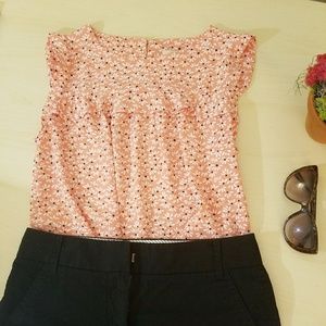 SALE LOFT Pink White Floral Tank Top XS Petite