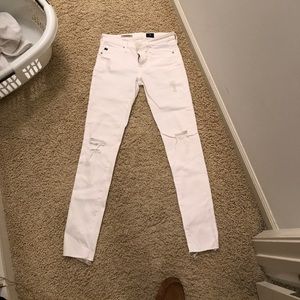 NEW AG white super skinny jeans