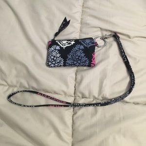 Vera Bradley zip id case and lanyard
