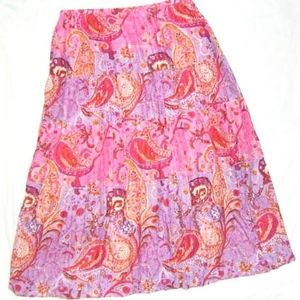 Kaktus Pink/Purple Paisley Peasant Skirt Sz MEDIUM