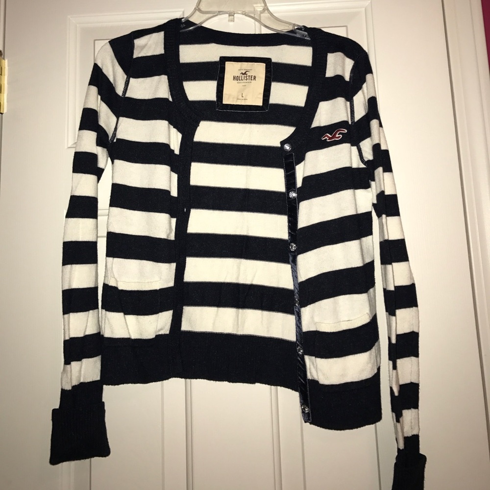 Hollister navy striped sweater