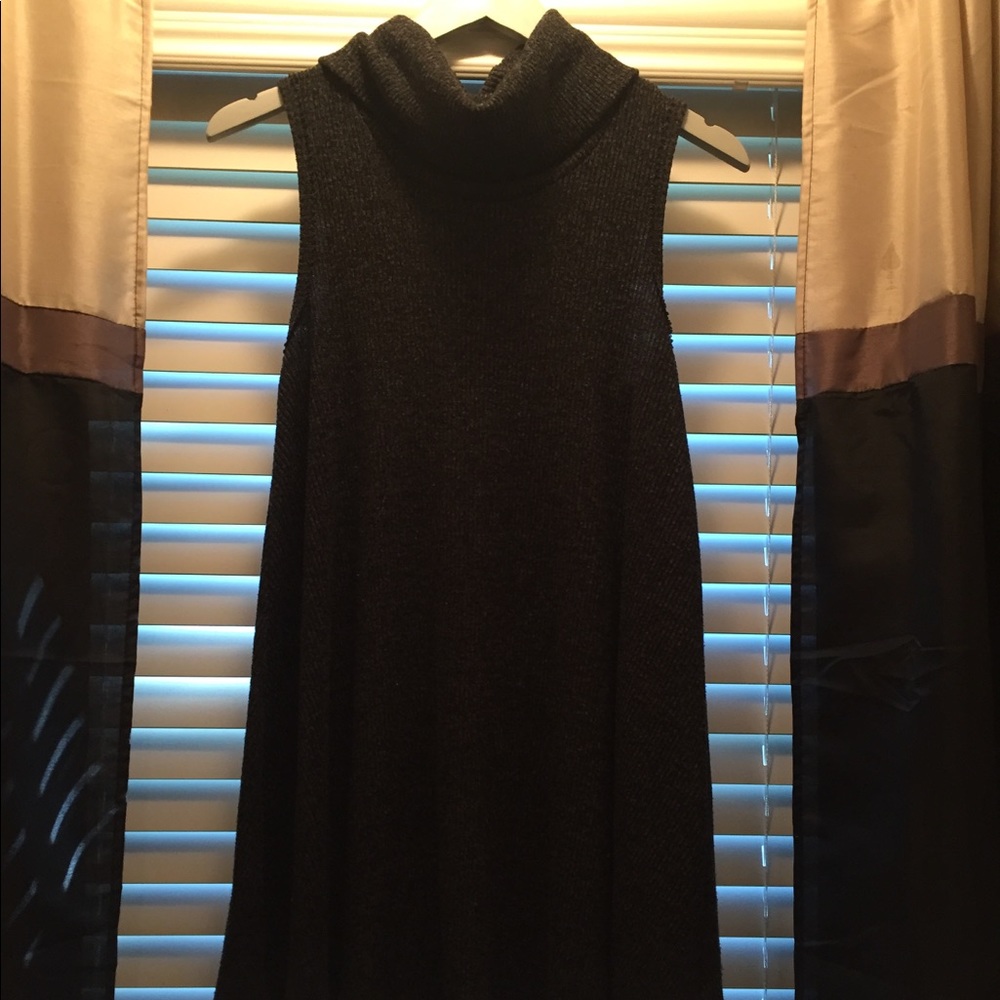 American Eagle Cowl Neck Sweater Dress-  Gray