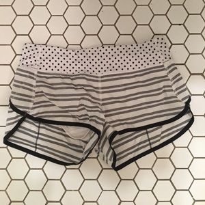 Striped and dotted sport lululemon shorts