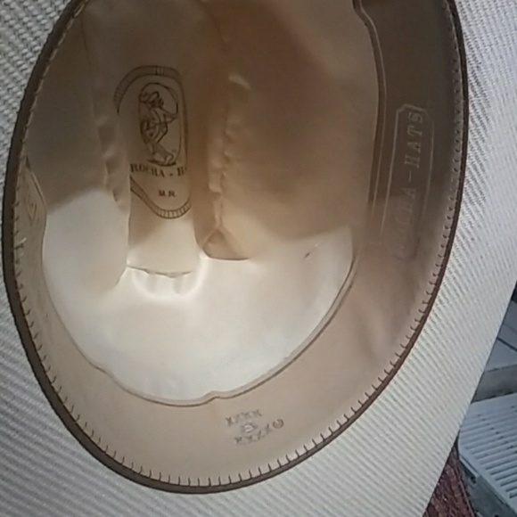 Cowboy hat ivory 8 X Rocha Hats 7 1/2 made in Mexi main image 5