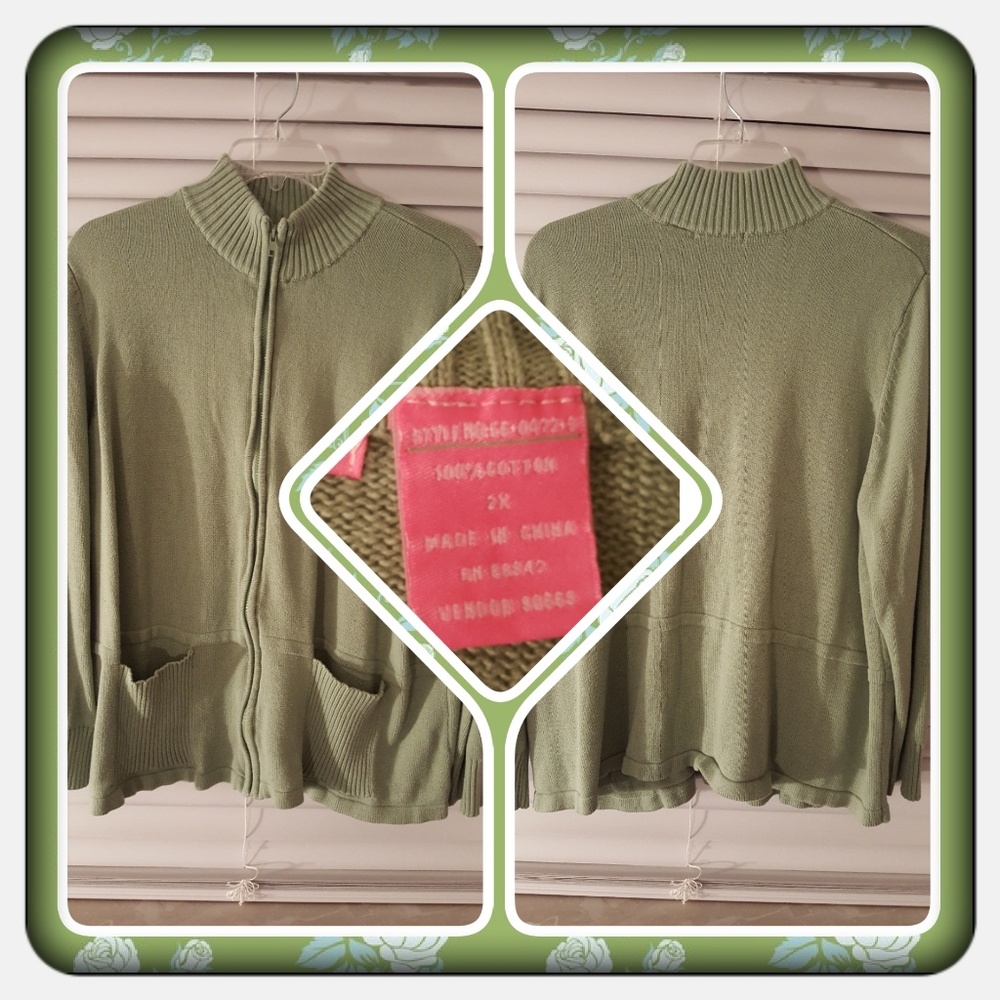 Woman's Light Green Cardigan - Picture 1 of 4