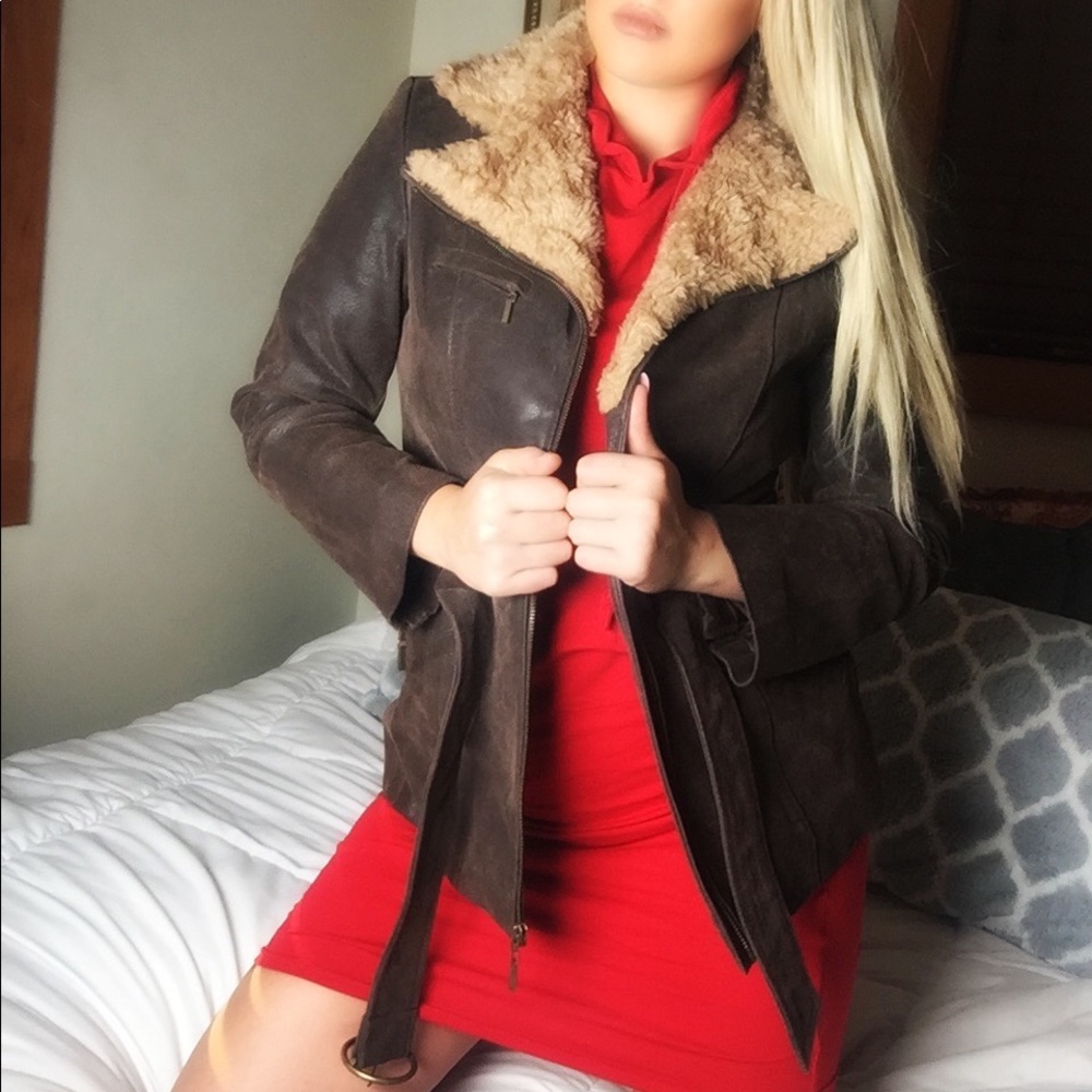 Colebrook winter coat, real suede, cozy and warm!