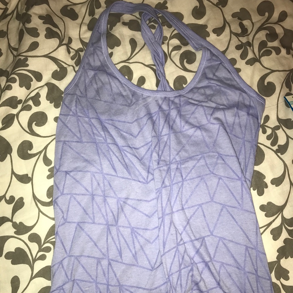 Lavender Twist Back Workout Tank