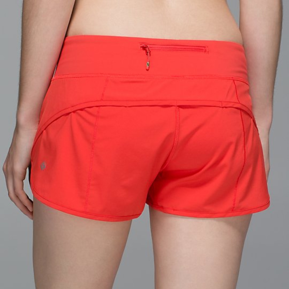 Lululemon Speed Shorts in Alarming Red